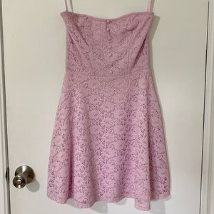 Garage Lilac Lace Dress w/ Button Detail